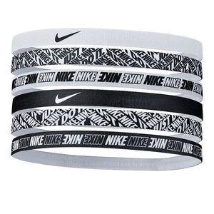 Nike Black White Logo Non-Slip Silicone Headbands Set of 6